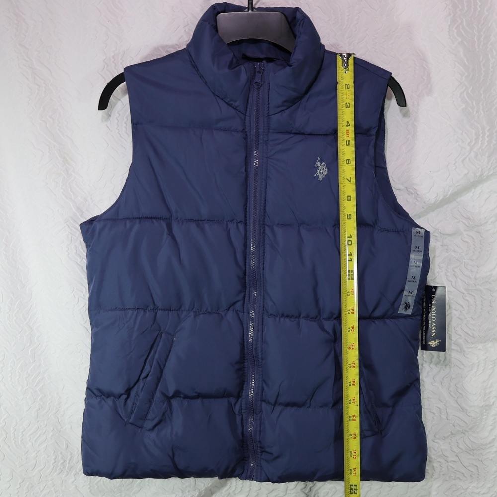 U.S. Polo Assn Women's M Puffer Vest Full Zip BLUE - Picture 6 of 7